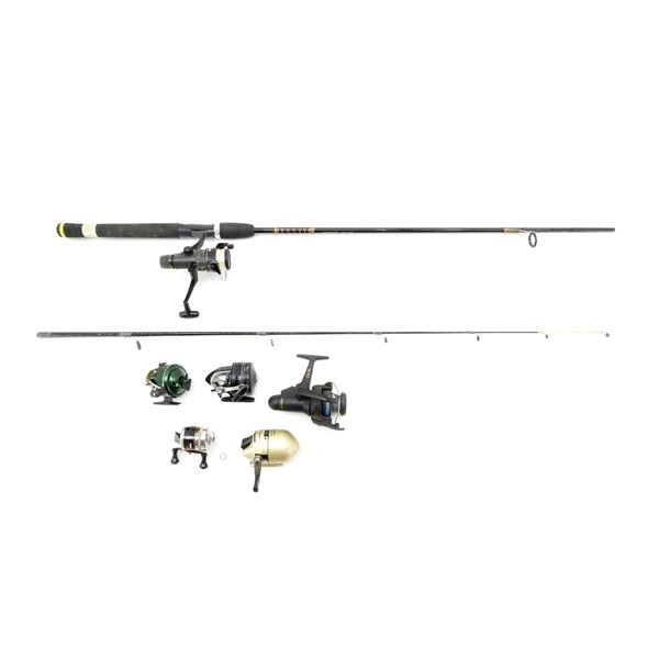 RHINO FISHING ROD WITH ASSORTED REEL LOT