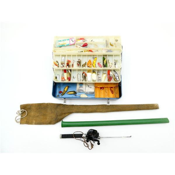 ASSORTED FISHING ROD, TACKLE BOX, LURES, FISHING ROD CASE LOT