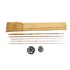 Image 1 : BAMBOO FISHING ROD WITH CASE & ASSORTED FLY REELS LOT
