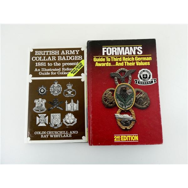 ASSORTED GERMAN & BRITISH BADGES/MEDALS BOOK LOT