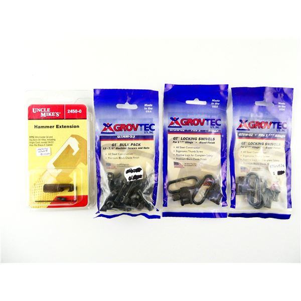 GROVTEC GT SLING SWIVELS / SCREWS AND UNCLE MIKE'S WINCHESTER 94 / HENRY HAMMER EXTENSION LOT