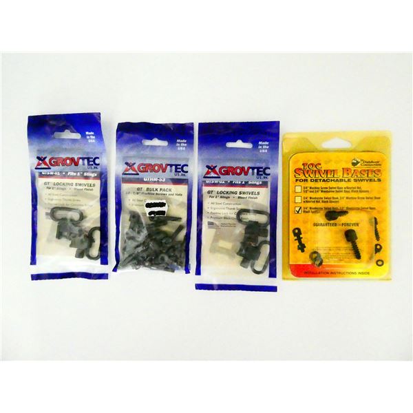 GROVTEC GT SLING SWIVELS / SCREWS AND TOC SWIVEL BASES LOT