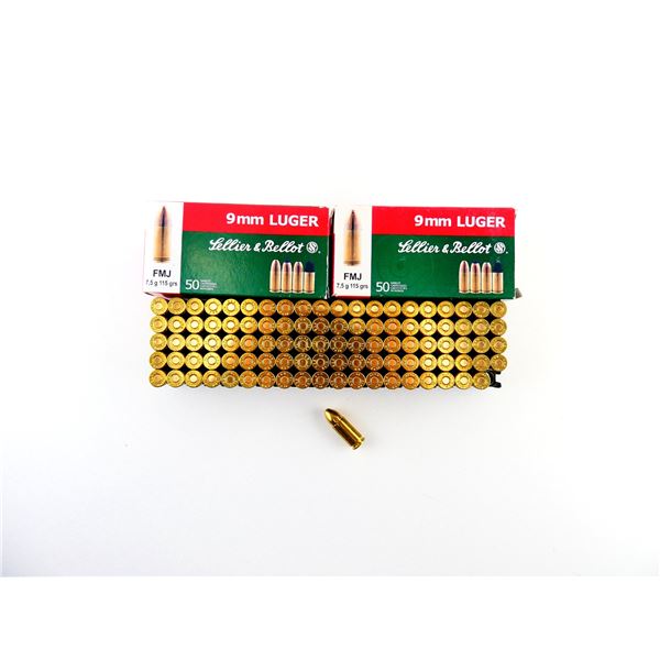 SELLIER & BELLOT 9MM LUGER AMMO LOT