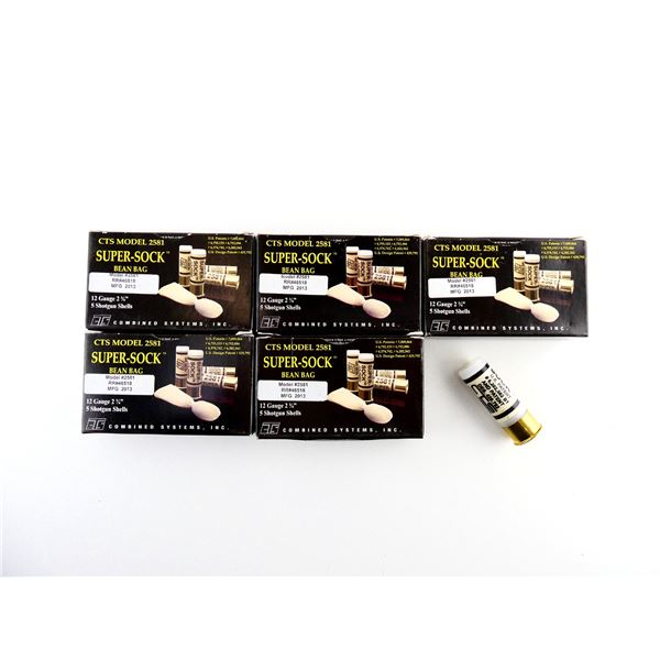 CTS MODEL 2581 12 GAUGE 2 3/4" SHOT SHELL BEAN BAG AMMO LOT