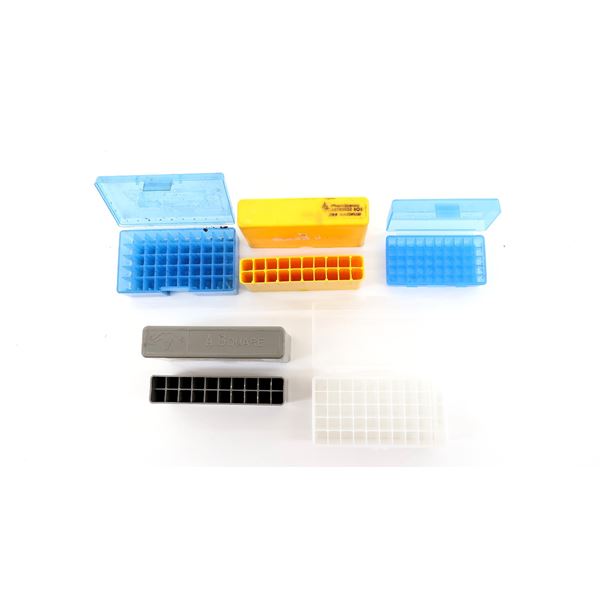 ASSORTED PISTOL / RIFLE PLASTIC AMMO CONTAINERS LOT