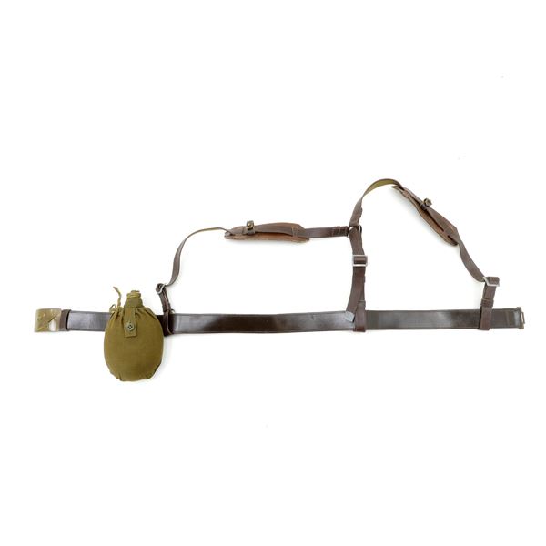 RUSSIAN MILITARY COMBAT BELT WITH SUSPENDERS AND CANTEEN LOT