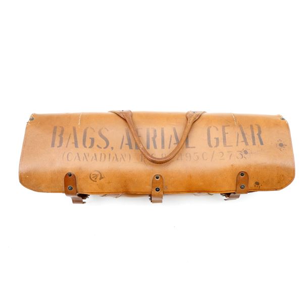 WWII CANADIAN MILITARY LEATHER AERIAL GEAR EQUIPMENT BAG