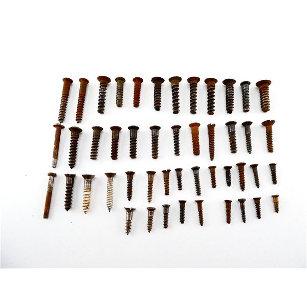 ASSORTED UNKNOWN BUTT PLATE SCREWS / TRIGGER GUARD SCREWS / SIDE PLATE SCREWS / ETC. LOT