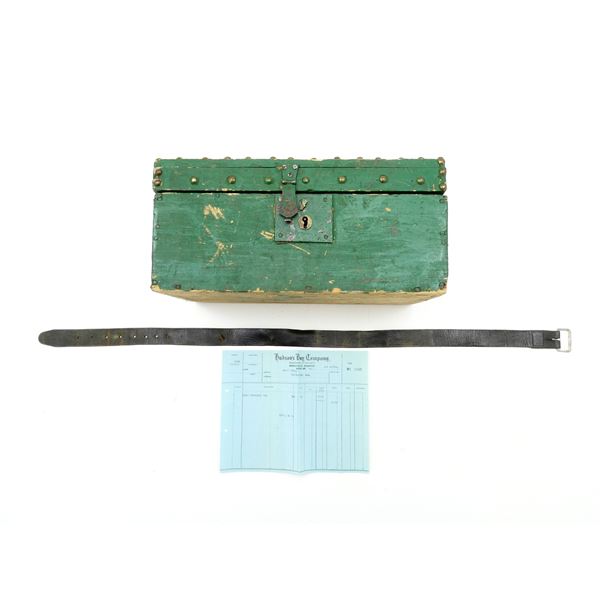 1929 HUDSON'S BAY COMPANY WHOLESALE RECEIPT & ANTIQUE WOODEN BOX LOT