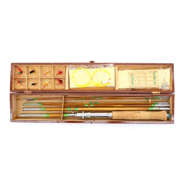 C.L. TRAVEL BAMBOO FLY FISHING ROD WITH CASE