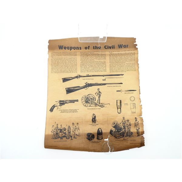 "WEAPONS OF THE CIVIL WAR" DOCUMENT PAPER SIGN