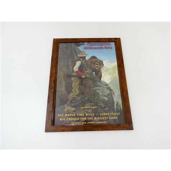 REMINGTON AUTOLOADING RIFLE FRAMED ADVERTISING SIGN