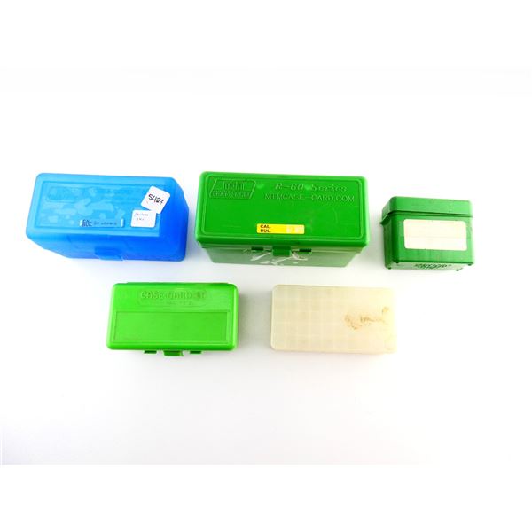 ASSORTED PLASTIC RIFLE / PISTOL AMMO CONTAINERS LOT