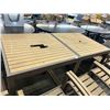 Image 1 : Plank Top Patio High Bar Tables 2, 8 Stools