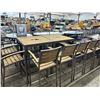 Image 2 : Plank Top Patio High Bar Tables 2, 8 Stools