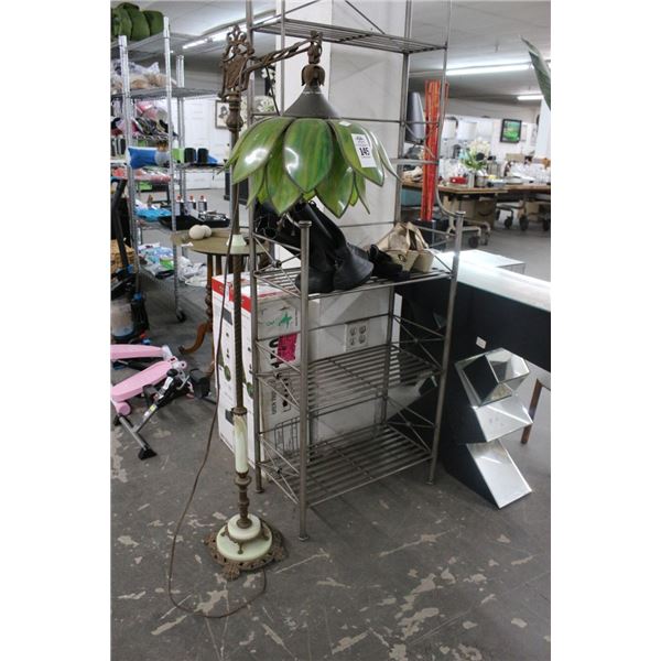 Ornate Marble Trim Tulip Shade Floor Lamp
