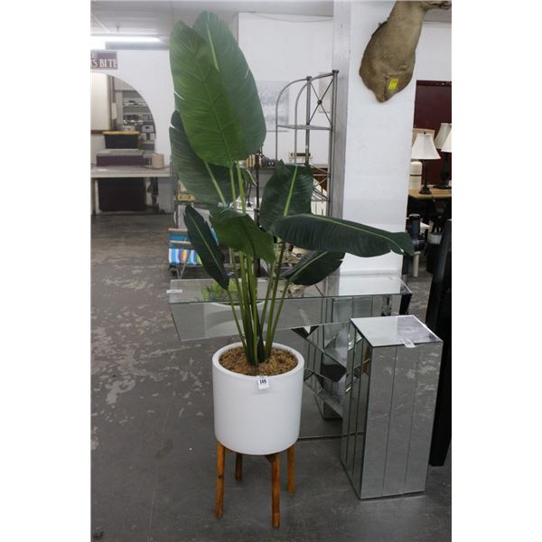 Contemporary Footed Silk Palm