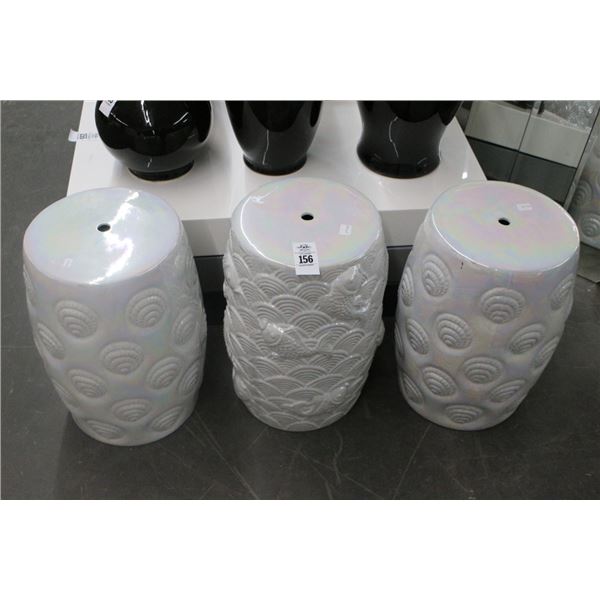 Sea Shell/Fish Motif Porcelain Pedestals - 3