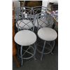 Image 1 : Grey Padded Swivel Bar Stools - 4