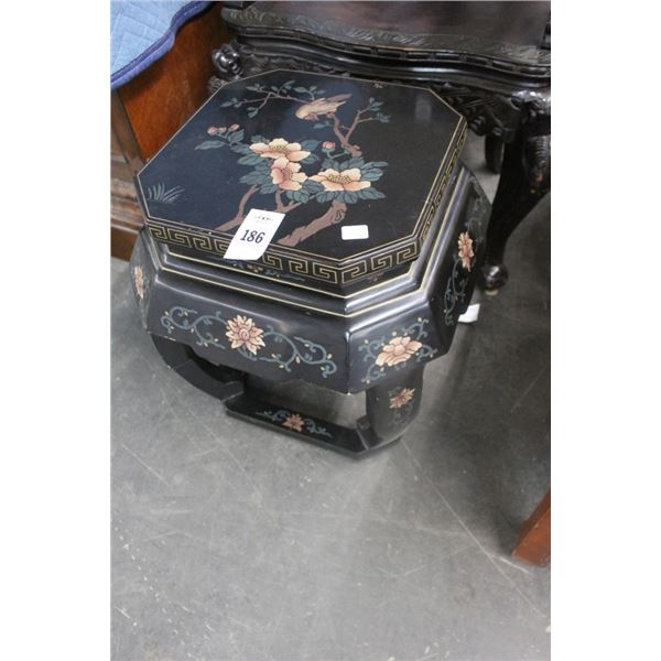 Oriental Floral Motif End Table