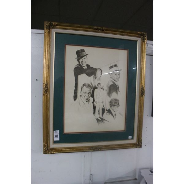 Framed Frank Sinatra"  Artist Signed - 24"  X  36"