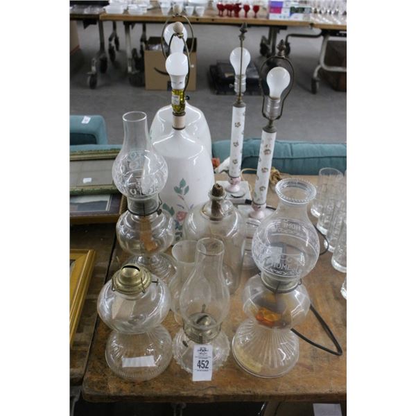 Asst. Lamps w/Oil Lamps