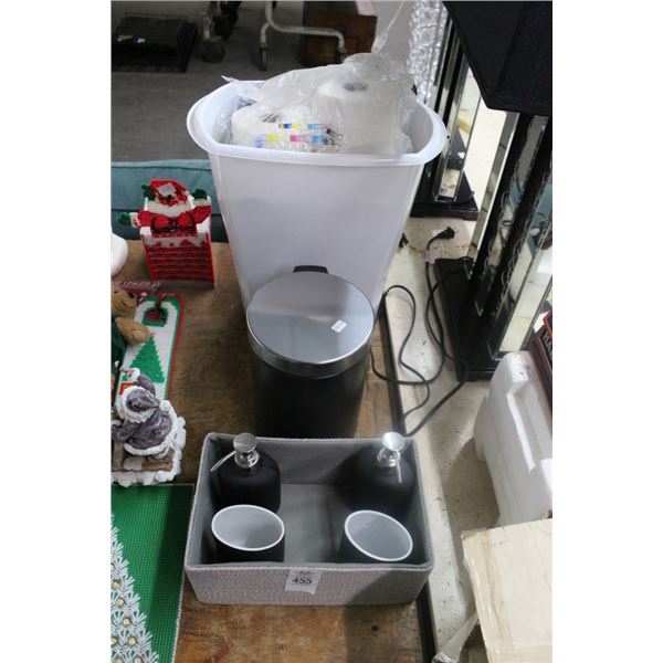 Bathroom Vanity Set, Waste Cans, Supplies