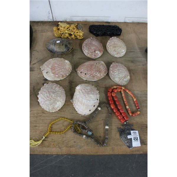 Asst. Sea Shells, Tortoise Shell, Necklaces, Foo Dog
