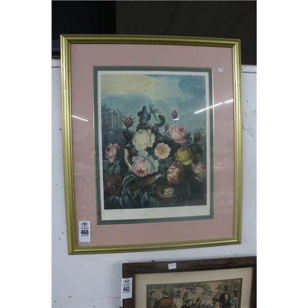 Framed Floral Wall Artist Signed - 24"  X  30"