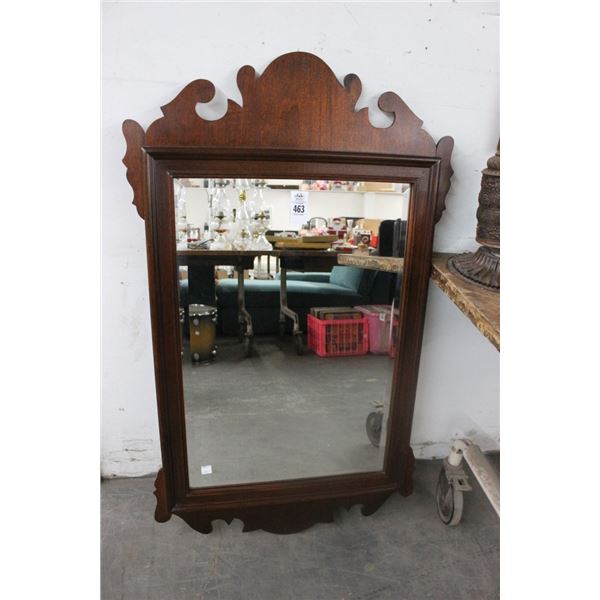 Mahogany Framed Beveled Mirror - No Shipping