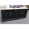 Image 1 : Black Hall Cabinet w/Marble Top - 6'
