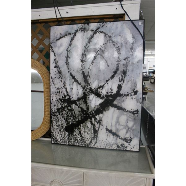 Framed Abstract Oil On Canvas - 24"  X  36"