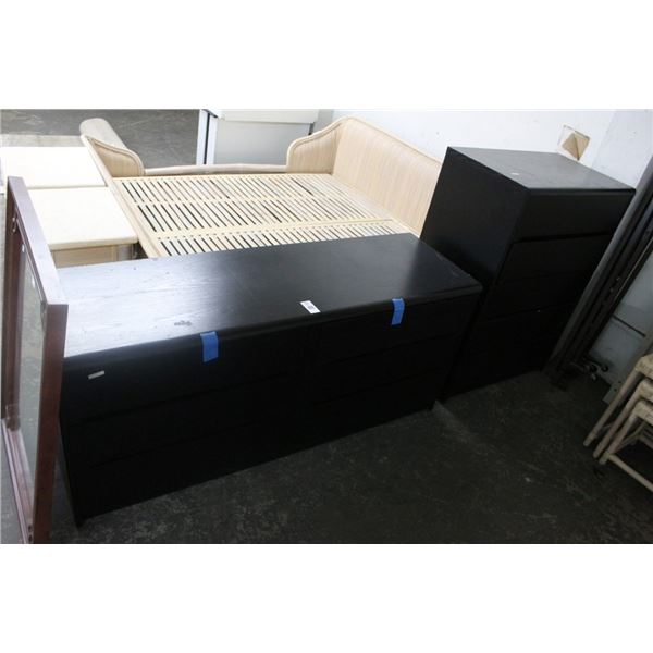 Black 6 Drawer Dresser, 5 Drawer Highboy