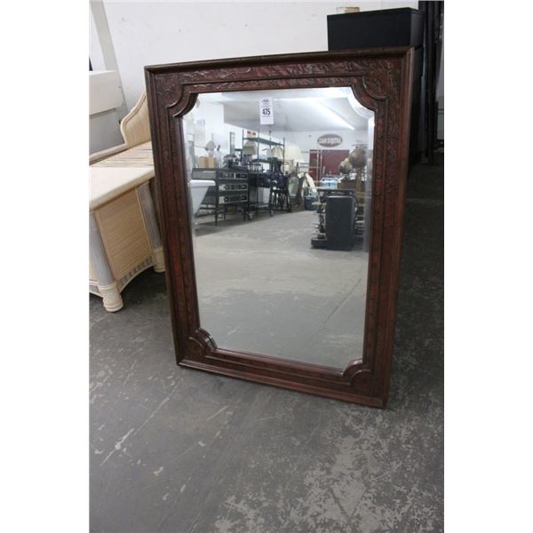 Red Bumble Bee Motif Framed Beveled Mirror - 24"  X  36"  - No Shipping