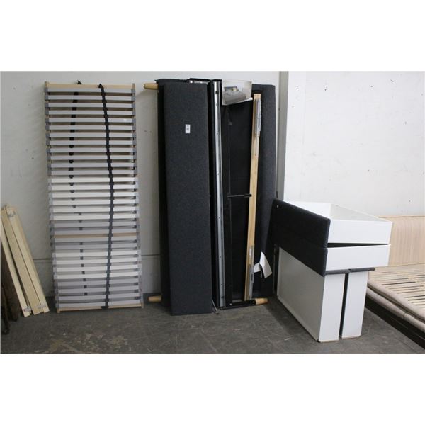 Black Cloth King Platform Bed w/Drawer Storage