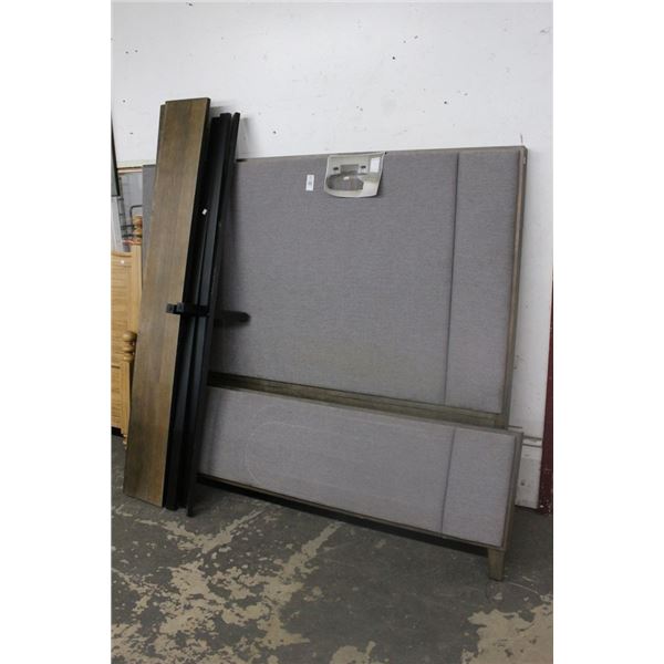 Grey Cloth King Bed