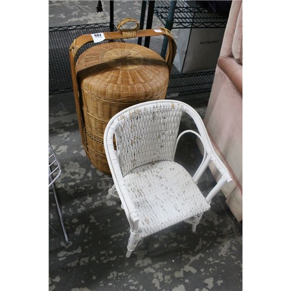 Large Wicker Basket, Wicker Child Armchair