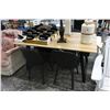 Image 1 : Mocha Base Dining Table w/4 Black Chairs