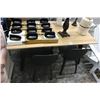 Image 2 : Mocha Base Dining Table w/4 Black Chairs