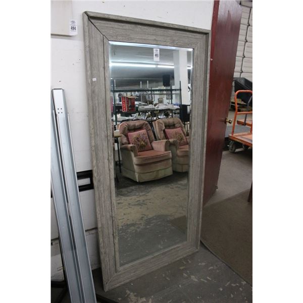 Grey 30"  X  6'  Framed Beveled Mirror - No Shipping