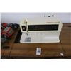 Image 2 : Singer Touch Tronic 2010 Sewing Machine w/Burl Workstation Cabinet/Supplies