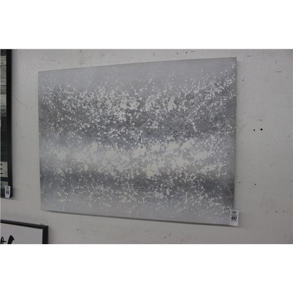 Unframed Textured Abstract Oil On Canvas - 30"  X  36"