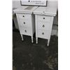 Image 1 : White Painted Rolling 3 Drawer Cabinets - Pair
