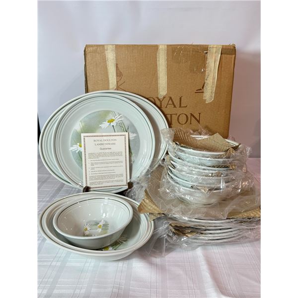 Royal Doulton Lambethware 'Daisyfield' Partial Dinner Service with Original Shipping Carton