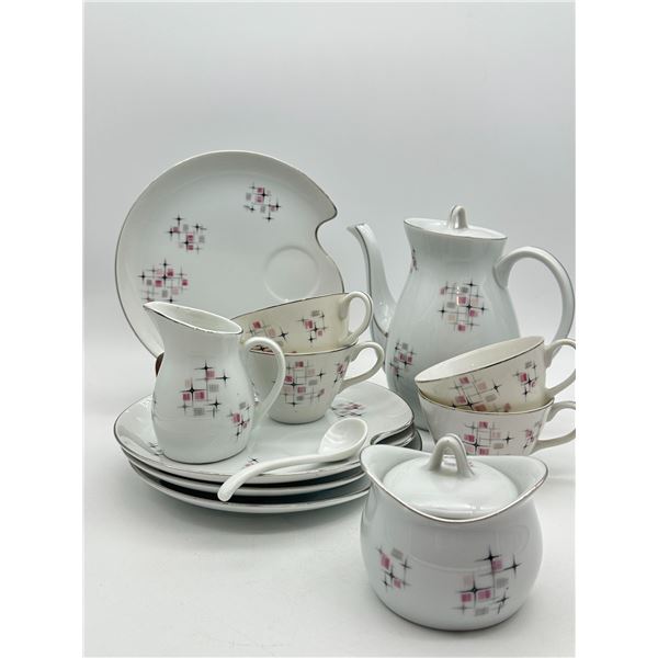 Mid-Century Atomic Starburst Porcelain Coffee Service
