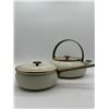 Image 1 : Two Pieces Copco Gold Enamelled Cast Iron Cookware (Sam Lebowitz Design)