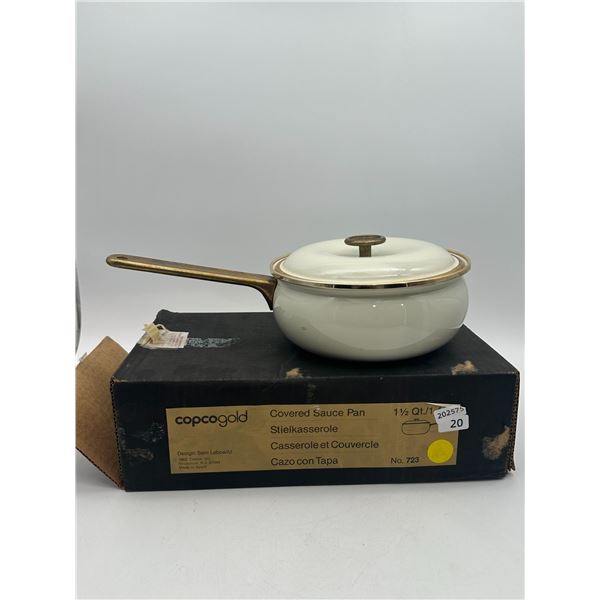 Copco 'Copcogold' 1½ Qt Covered Sauce Pan with Original Box (No. 723)