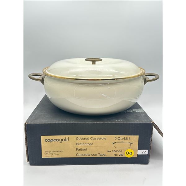Copco 'Copcogold' 5 Qt Covered Casserole with Original Box (No. 703 / 2600-02)