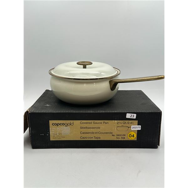 Copco 'Copcogold' 2½ Qt Covered Sauce Pan with Original Box (No. 724 / 2600-08)