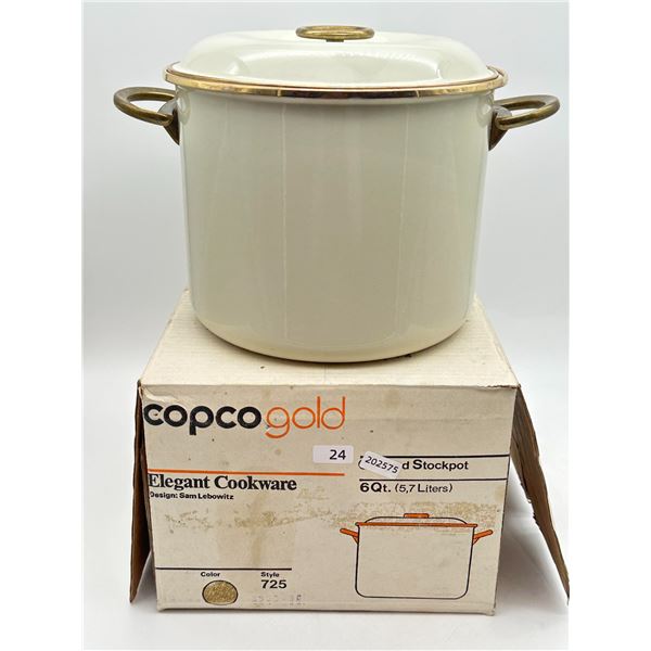 Copco Gold 6 Qt Covered Stockpot with Original Box (Style 725)